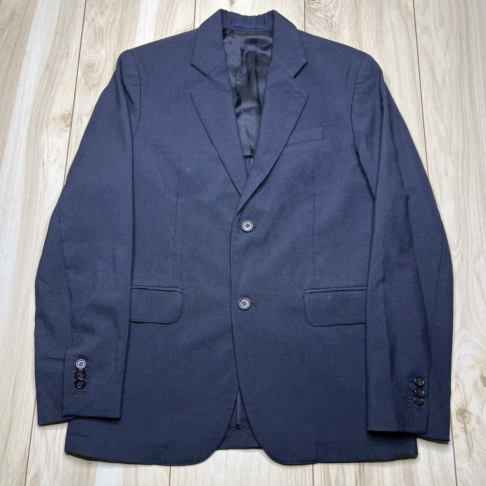 Arket Navy Blue Hopsack Wool Half-Lined Blazer Mens Size 36S /46 Sport Coat